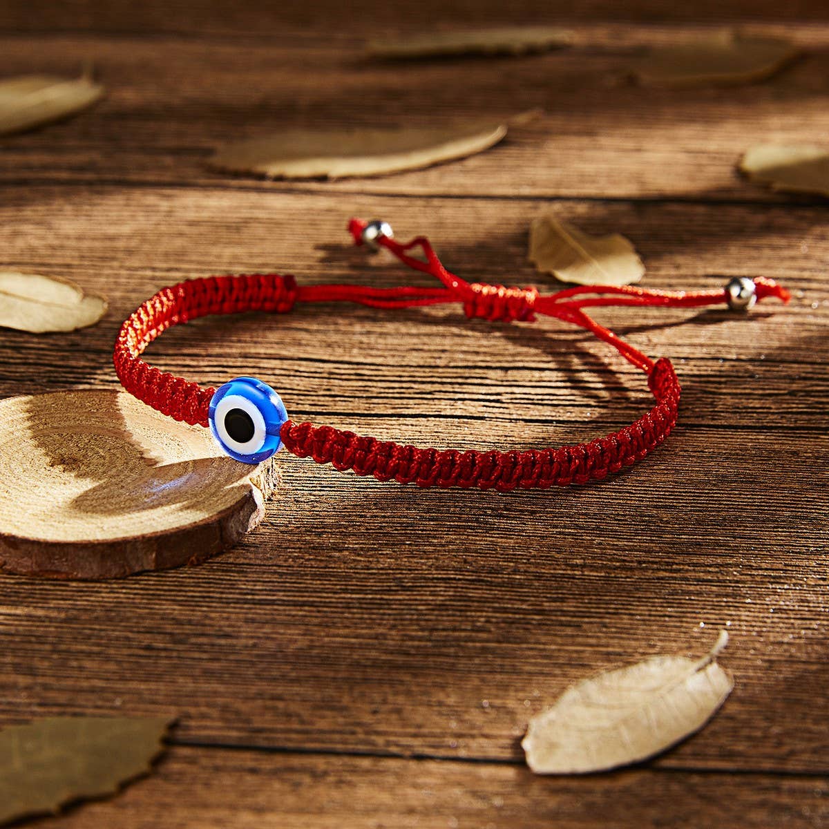 Cwaje2556_Blue Eye Evil Eye Red String Bracelet