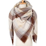 SOFT CHUNKY CHECKED GIANT SCARVES SHAWL CAPE_CWASC0107