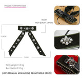 Velvet Hairpin Fabric Bow Rhinestone Spring Clip