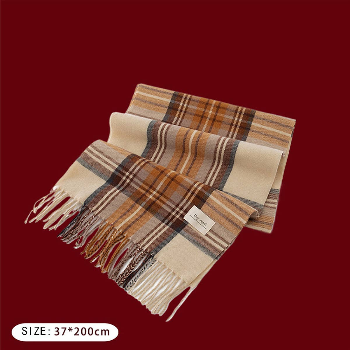Cwasc2723_Christmas Plaid Atmosphere Warm Scarf