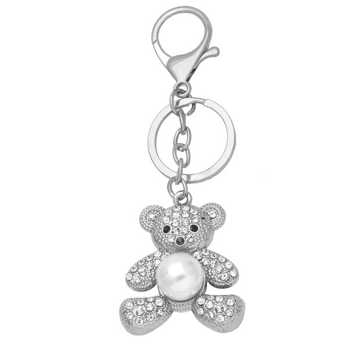 CUTE CREATIVE DIAMOND STUDDED TEDDY BEAR KEYCHAIN_CWAJE0954