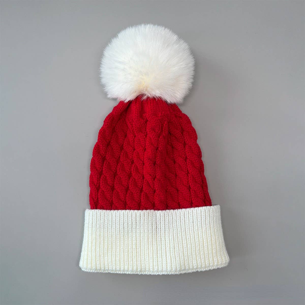 Cwah0749_Christmas Bell Knitted Santa Hat With Twist