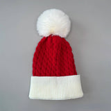 Cwah0749_Christmas Bell Knitted Santa Hat With Twist