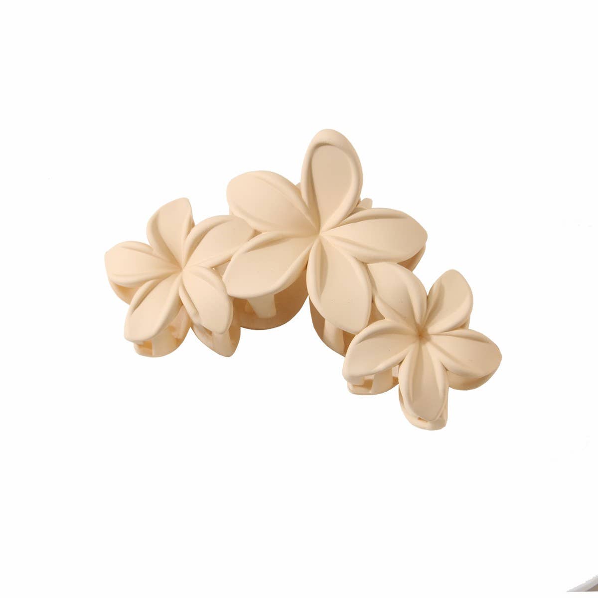 Cwaha07445_3 Flowers Matte Petal Hair Claw Clip For Women