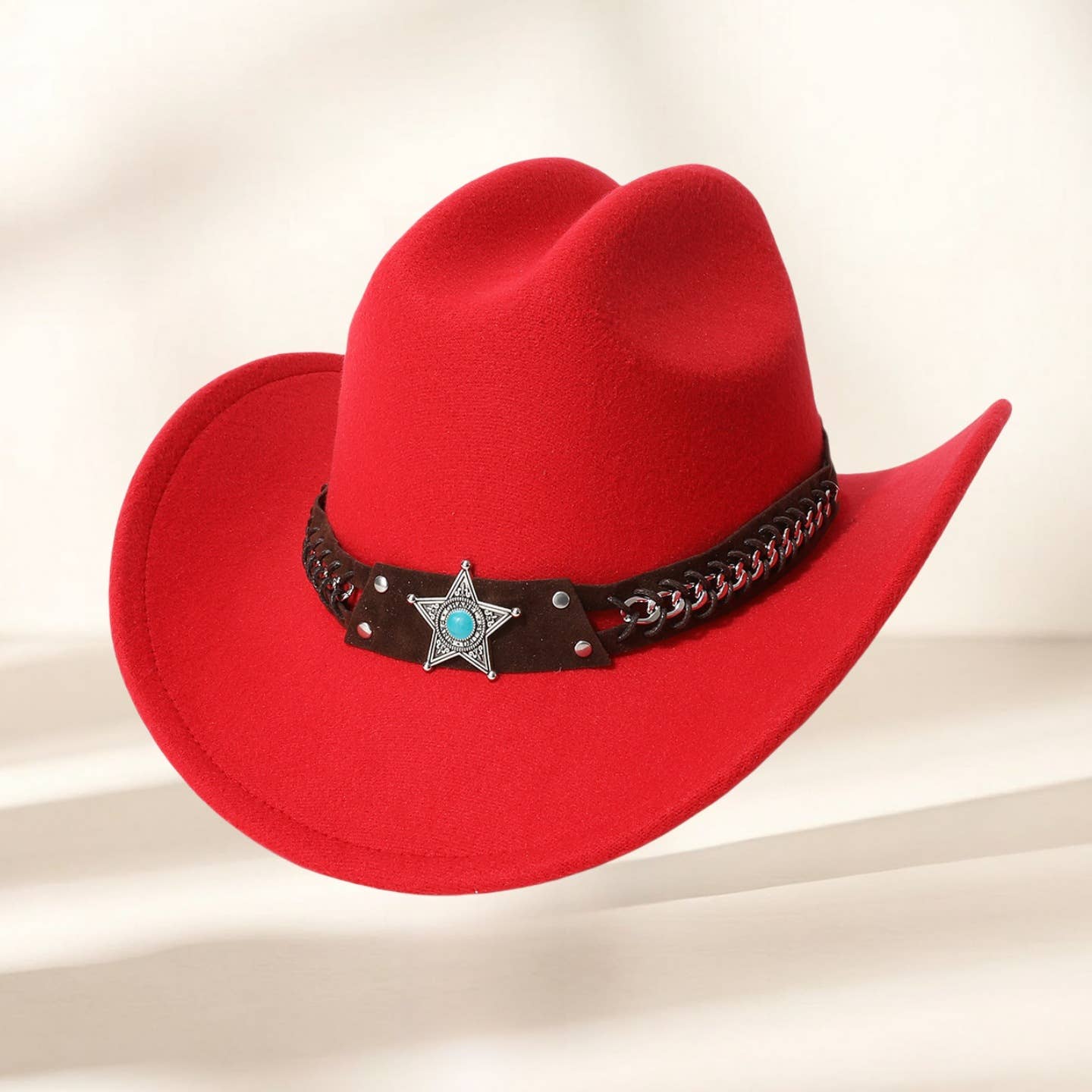 STAR DECOR WESTERN COWBOY FELT SUN HAT_CWAH3650