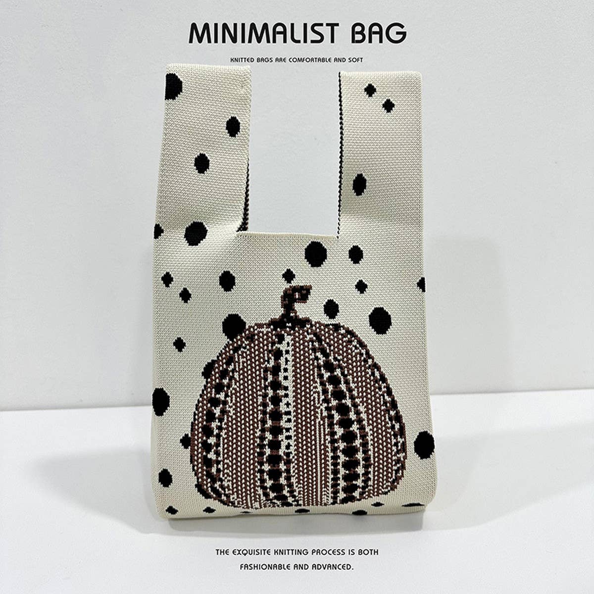 Women Pumpkin Knitted Shoulder Handbag_Cwab1502