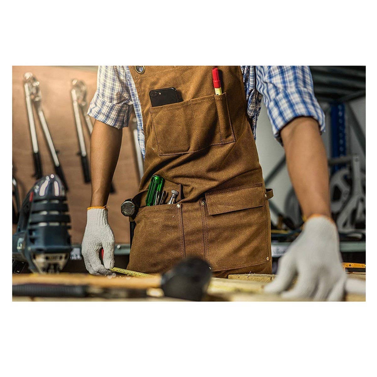 Cwmm1821_Canvas Apron Multi-Functional Outdoor Work Apron