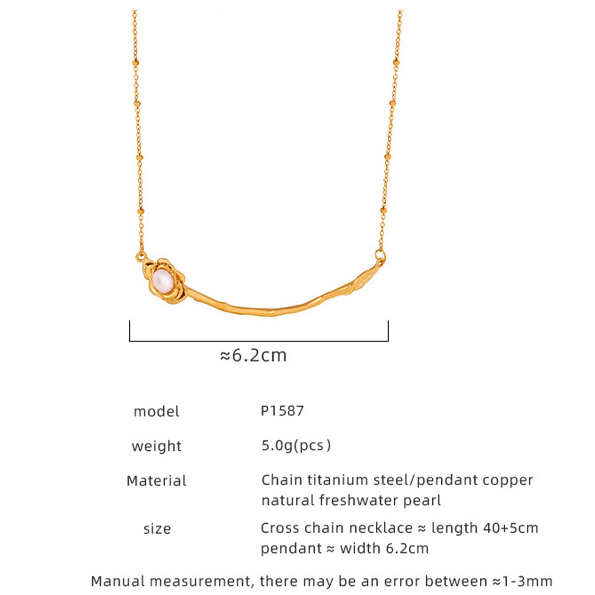 NATURAL FRESHWATER PEARL STAINLESS STEEL NECKLACE_CWAJE1095