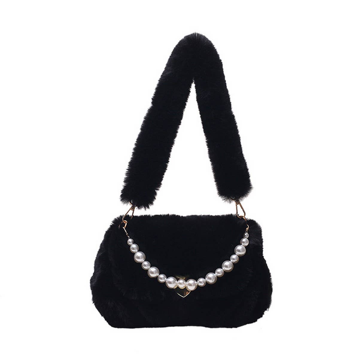 FLUFFY PEARL CHAIN SHOULDER BAG WOMEN_CUAB00591