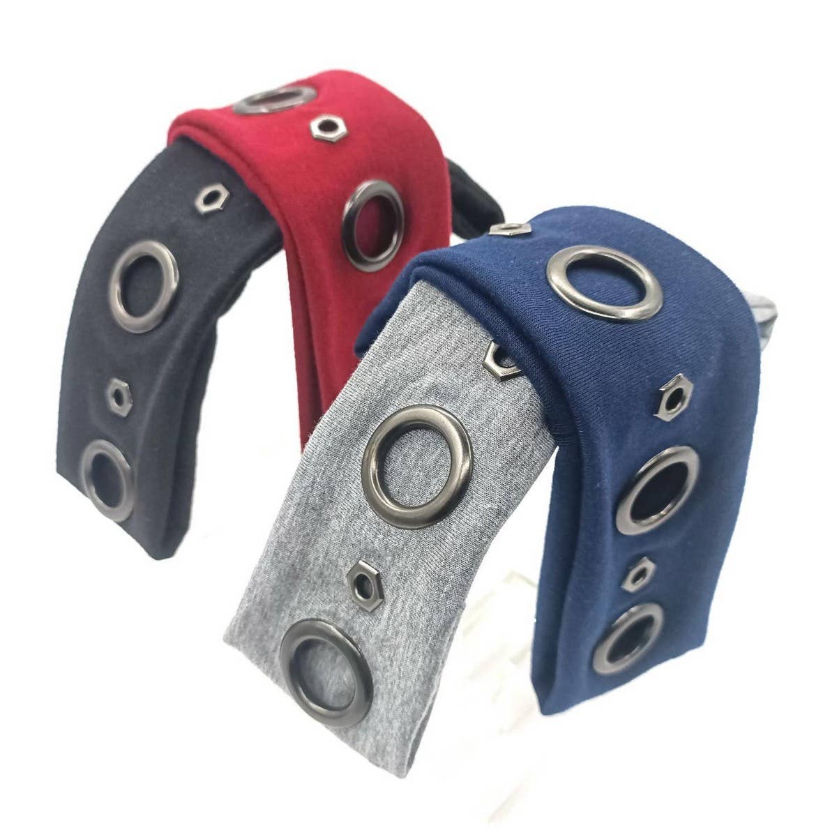 ELASTIC PUNK HEADWRAP WITH GEOMETRIC STUDS_CWAHA6313