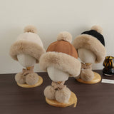 KIDS SUEDE TRAPPER HAT WARM WINTER EARFLAP CAP_CWAH2936