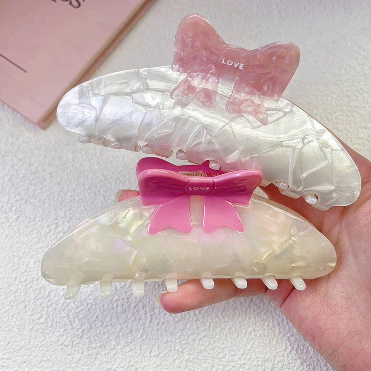 COLORBLOCK BOW ACETATE HAIR CLAW SWEET CHIC CLIP_CWAHA1341