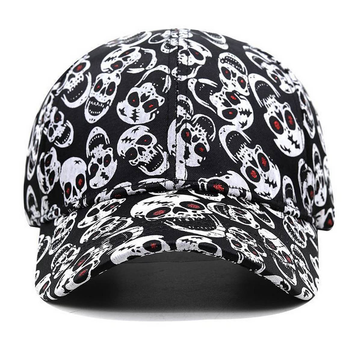 SKULL PRINT BASEBALL CAP SUN HAT UNISEX_CWAH0994