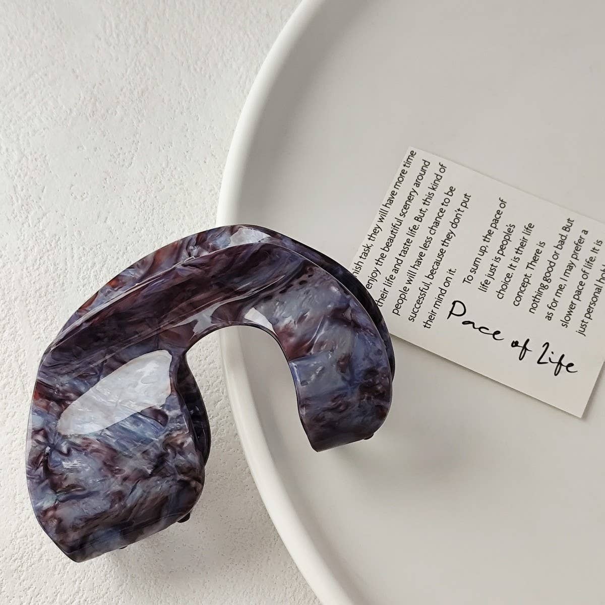 High-End U-Shaped Acetate Hair Claw?Elegant Clip_Cwaha07249