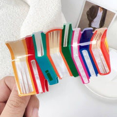 BOOK STYLE ACRYLIC HAIR CLAW CLIP COLORBLOCK_CWAHA2069