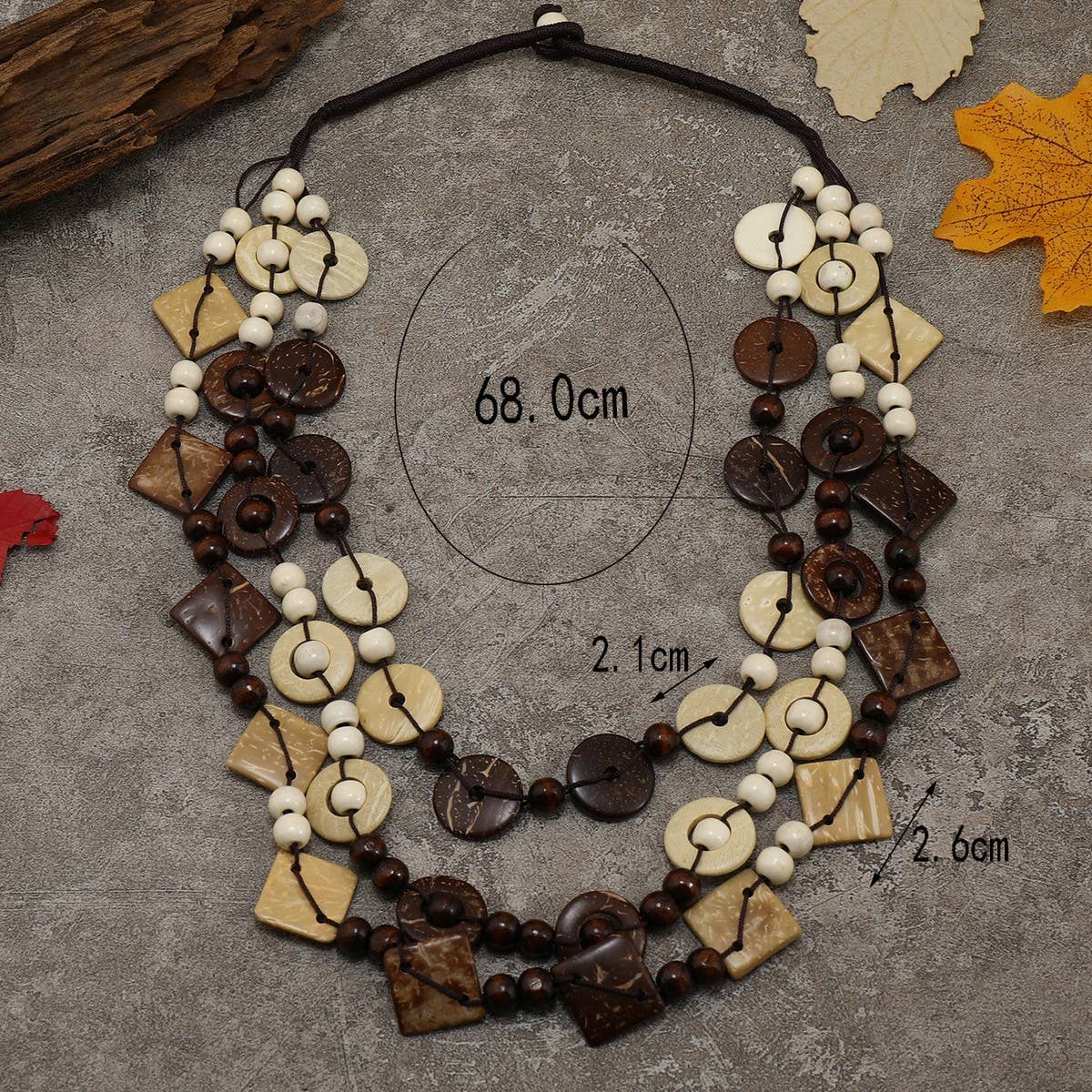 EXOTIC ETHNIC RETRO COCONUT SHELL SWEATER CHAIN_CWMM4390