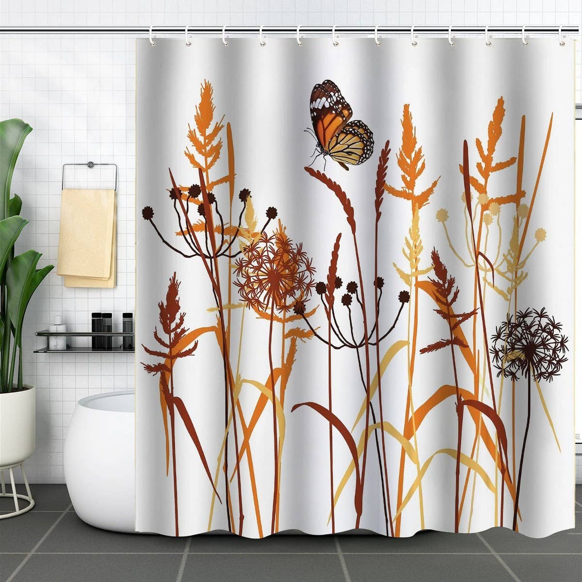 DANDELION FLOWER WATERPROOF SHOWER CURTAIN_CWMM1794
