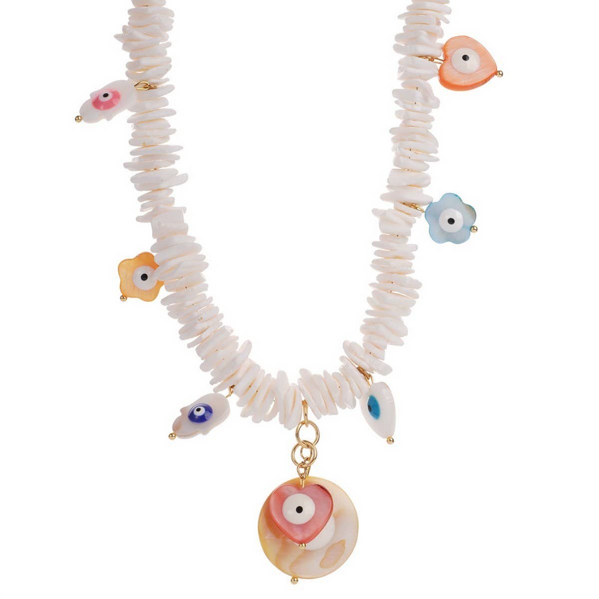 EUROPEAN STYLE BOHEMIAN EVIL EYE BEADED NECKLACE_CWMM7538