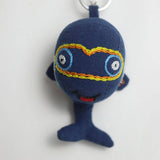 HAND EMBROIDERED BLUE WHALE FISH PLUSH CHARM_CWMM6018