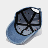 Vintage Cherry Embroidered Denim Baseball Cap_Cwah04665
