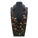 GEOMETRIC WOODEN BEADED LAYERED NECKLACE_CWMM4962