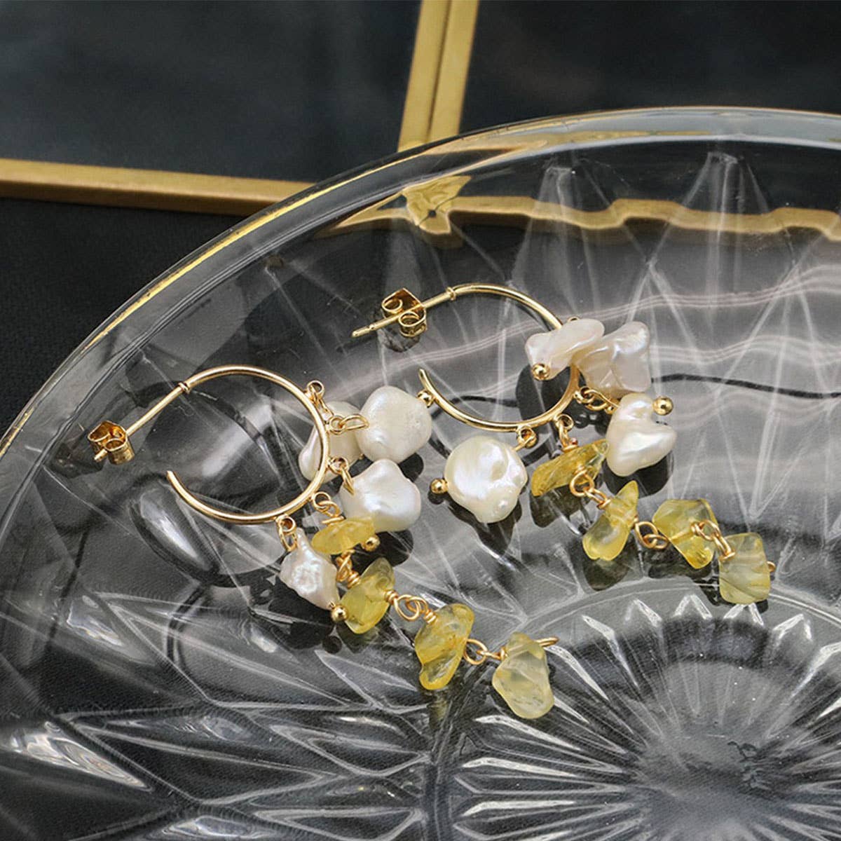 Womens High-End Natural Pearl Earrings