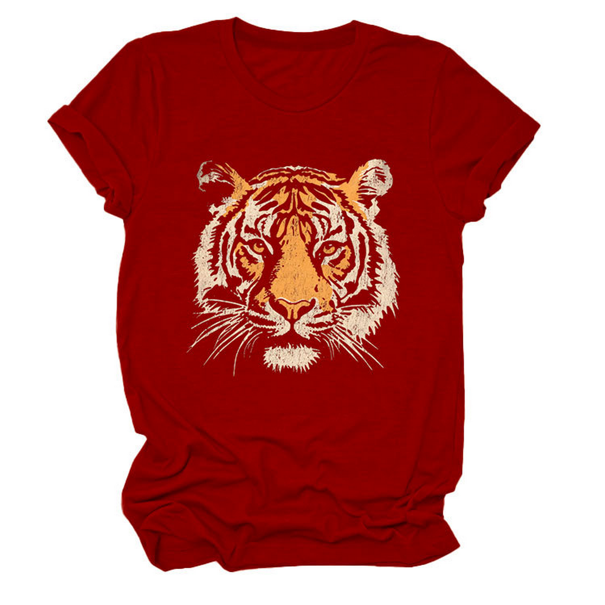 Women Summer Tee With Stylish Tiger Print_Cwttsl0494