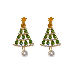 DIAMOND DEER HEAD SNOWFLAKE EARRINGS_CWAJE2408
