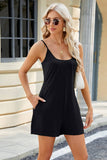 Solid Color Loose Baggy Strap Short Jumpsuit_Cwsjs0521