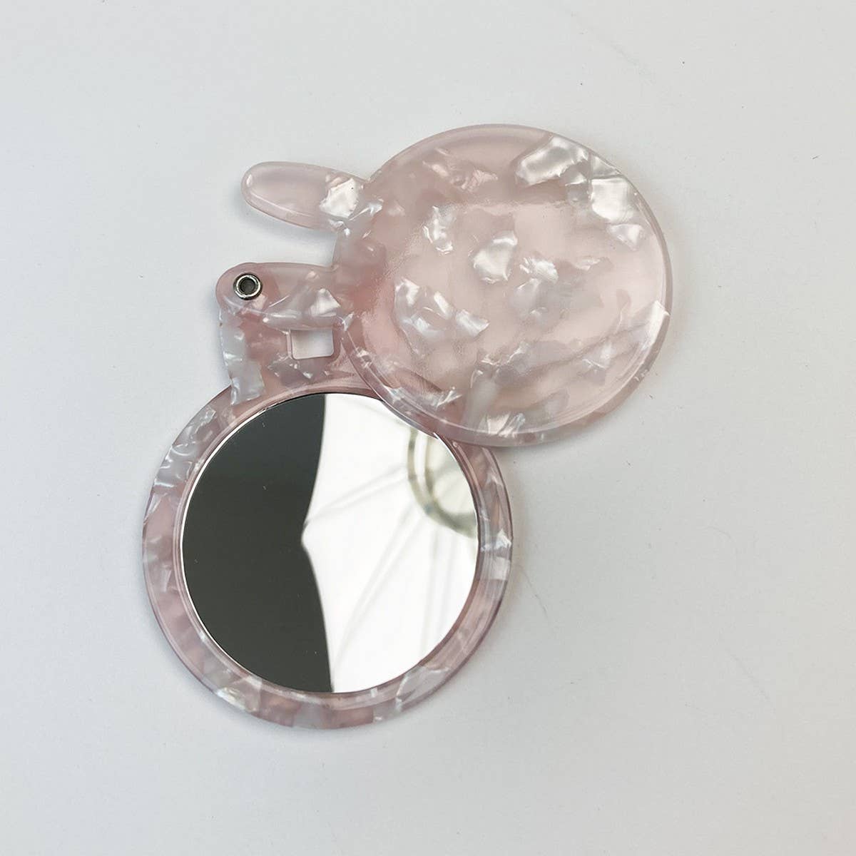 CUTE BUNNY COMPACT MIRROR ACETATE FLORAL_CWMM6374
