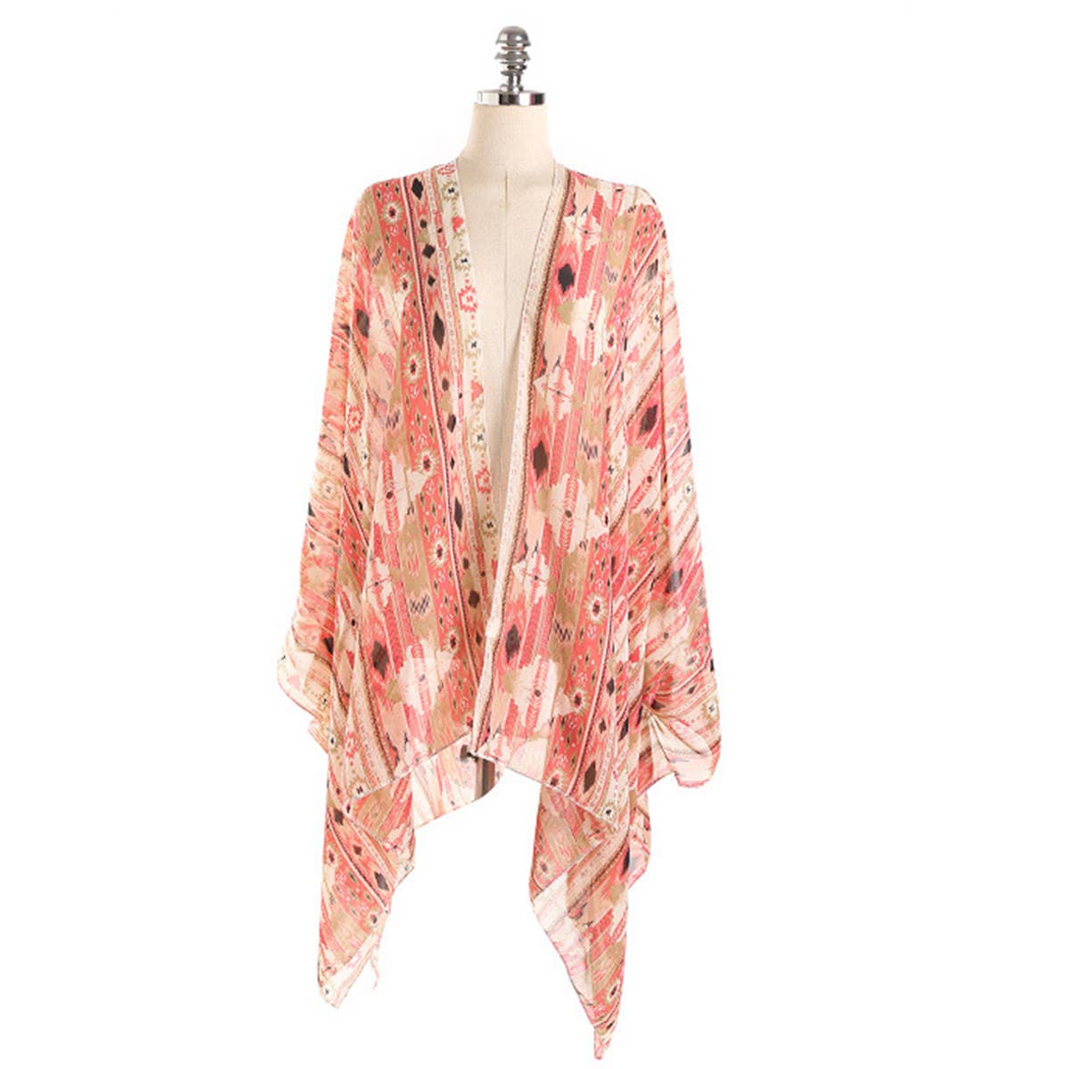 RESORT STYLE GEOMETRIC PRINTED KIMONOS FOR WOMENS_CWASC0778