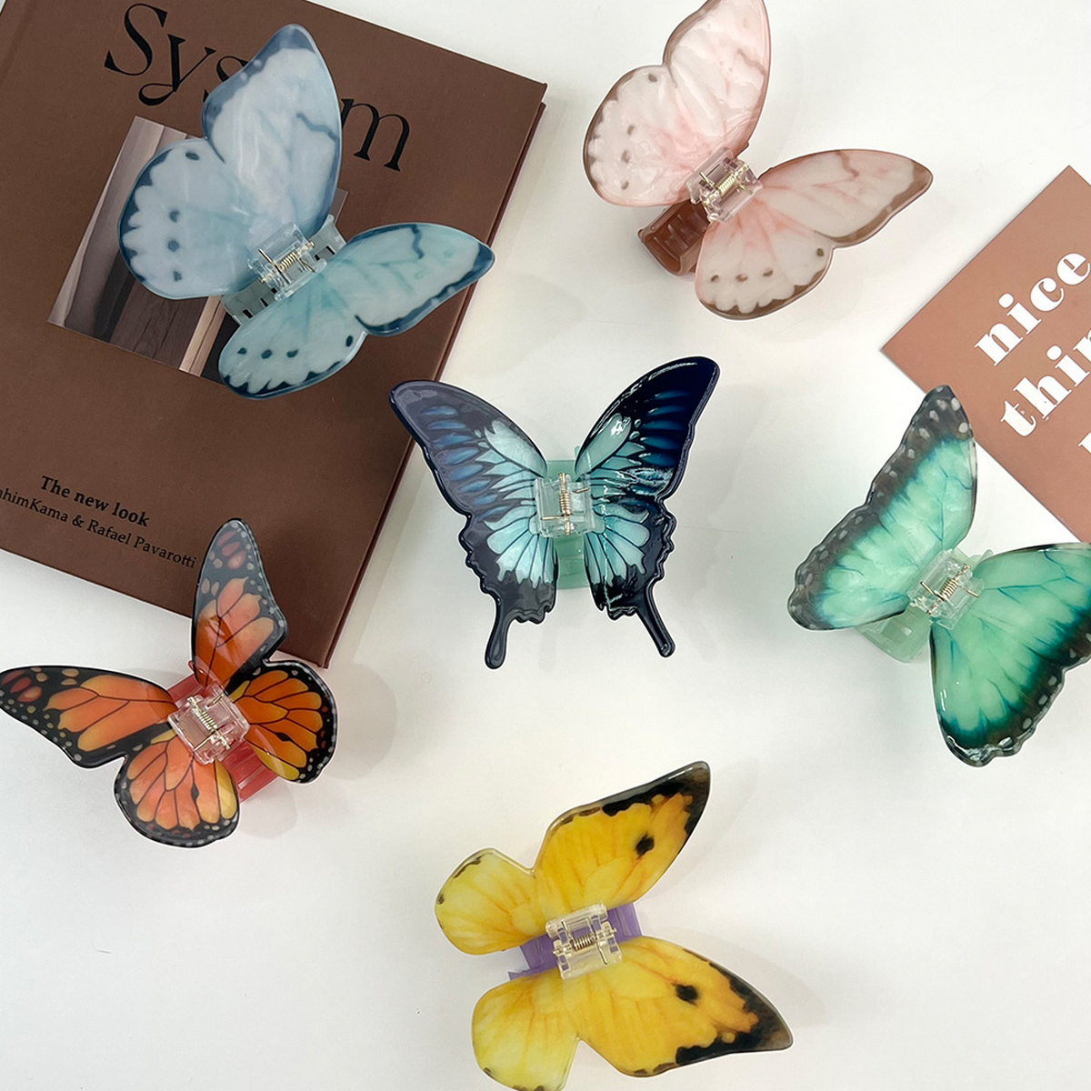 French Butterfly Hair Claw,Elegant Chic Updo Clip_Cwaha07328
