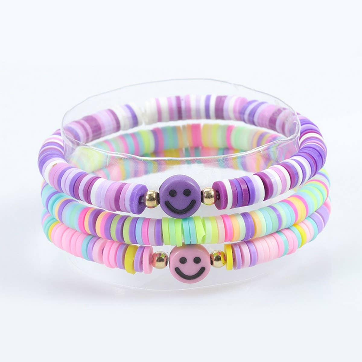 5PCS SMILING FACE LETTER BEAD BRACELET SET_CWMM0537