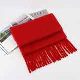 THICK MOHAIR SCARF WINTER TASSEL WRAP FOR WOMEN_CWASC1099