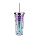 DOUBLE LAYER GRADIENT MERMAID TAIL WATER CUP_CWMM0985