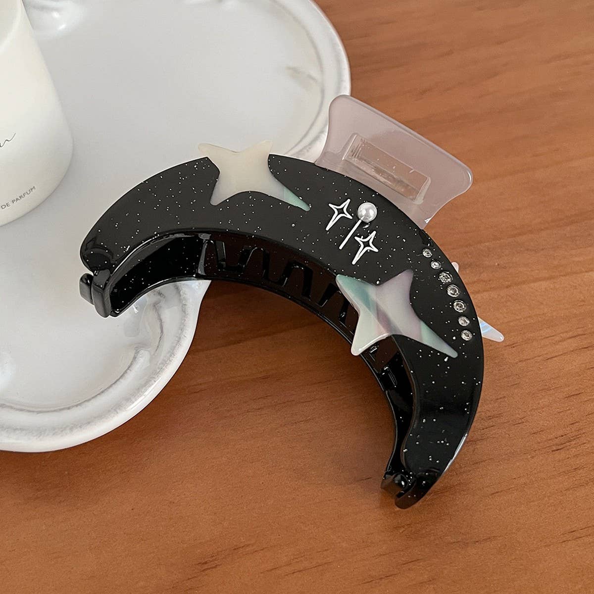 STAR MOON RHINESTONE HAIR CLAW ACETATE CLIP_CWAHA5821