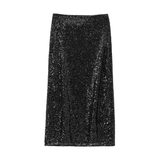 SEQUIN WRAP SKIRT FRENCH CHIC STYLE FOR WOMEN_CWDSD8353