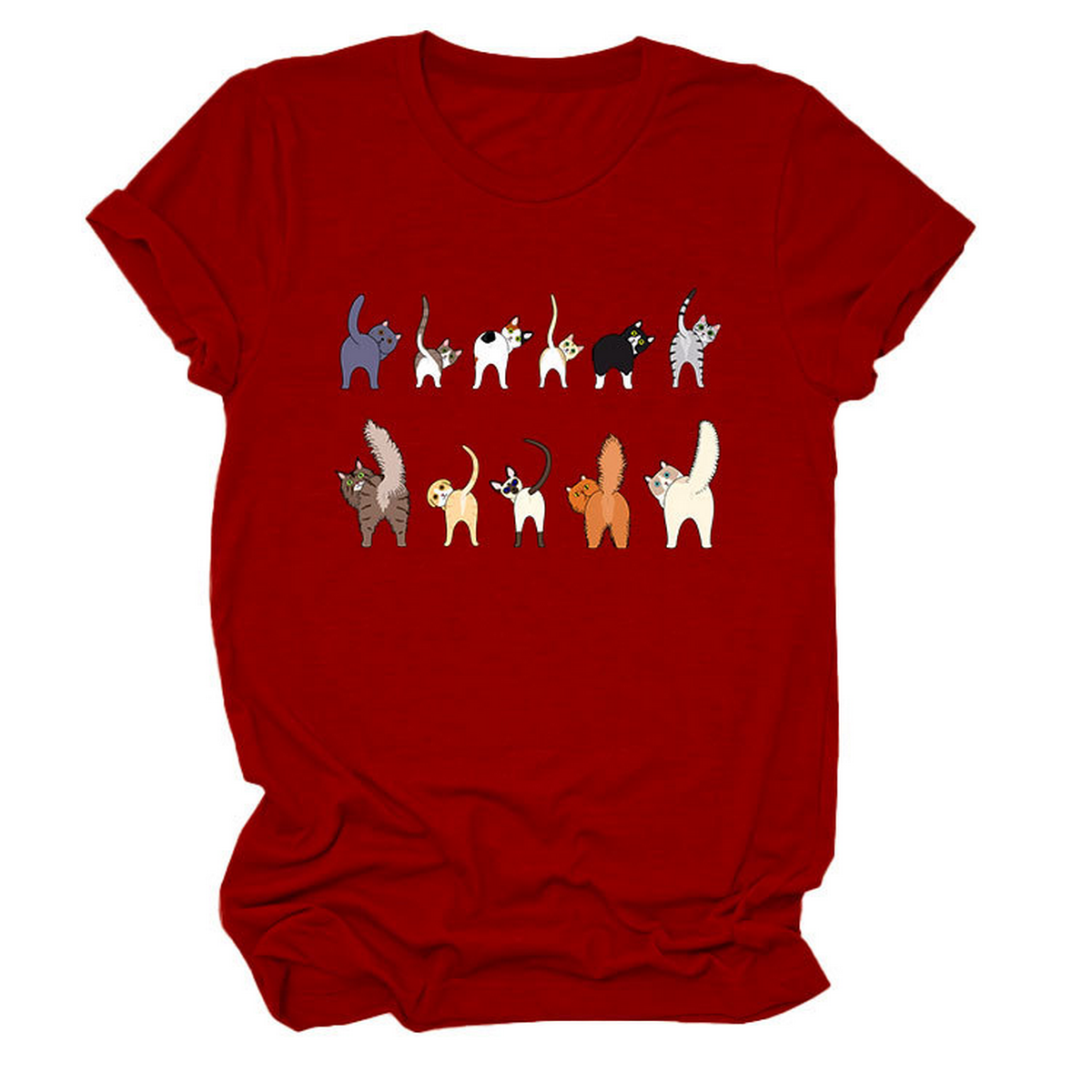 CUTE CAT GRAPHIC TEE 11 CATS TURN AROUND_CWTTS1495