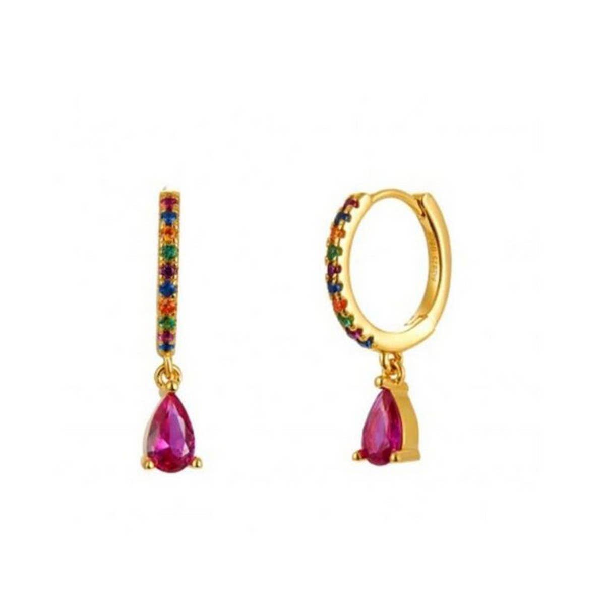 LIGHT LUXURY TEARDROP DIAMOND FRENCH EARRINGS_CWAJE1718