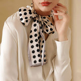 DOT PRINT SQUARE NECK SATIN SCARFS HEAD SCARF_CWASC0244