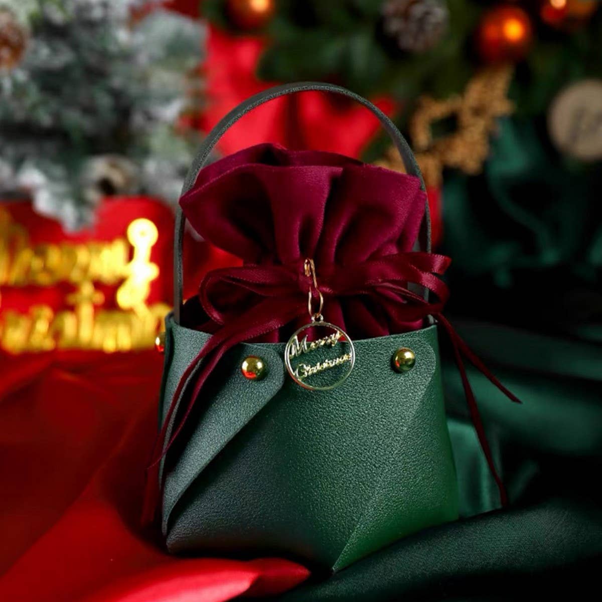 Christmas Apple Bag Pu Gift Tote Candy Box_Cuab00756