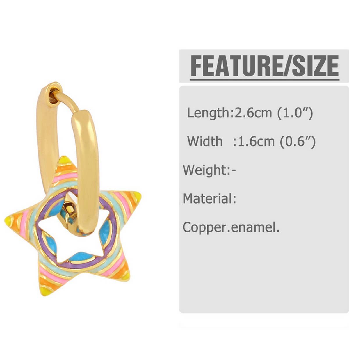 COLORFUL OIL DROP STAR SHAPED EARRINGS_CWAJE1011