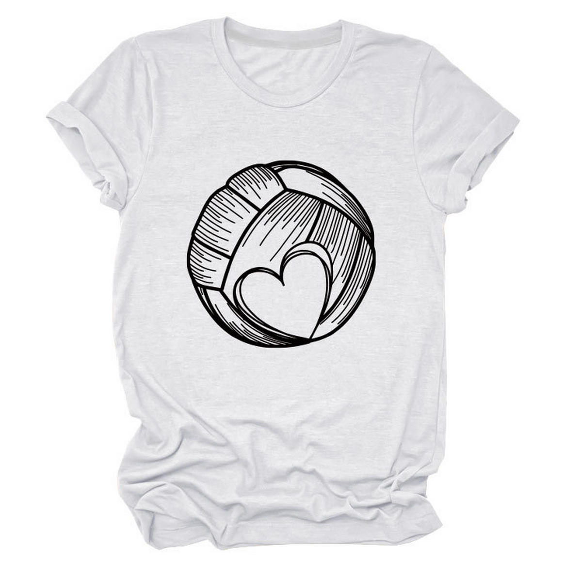LOVE FOOTBALL T SHIRT CASUAL PLUS SIZE TOP_CWTTSL0509