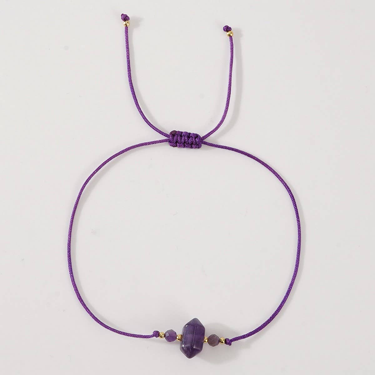 AMETHYST SEMI PRECIOUS GEMSTONE BRACELET_CWAB4642