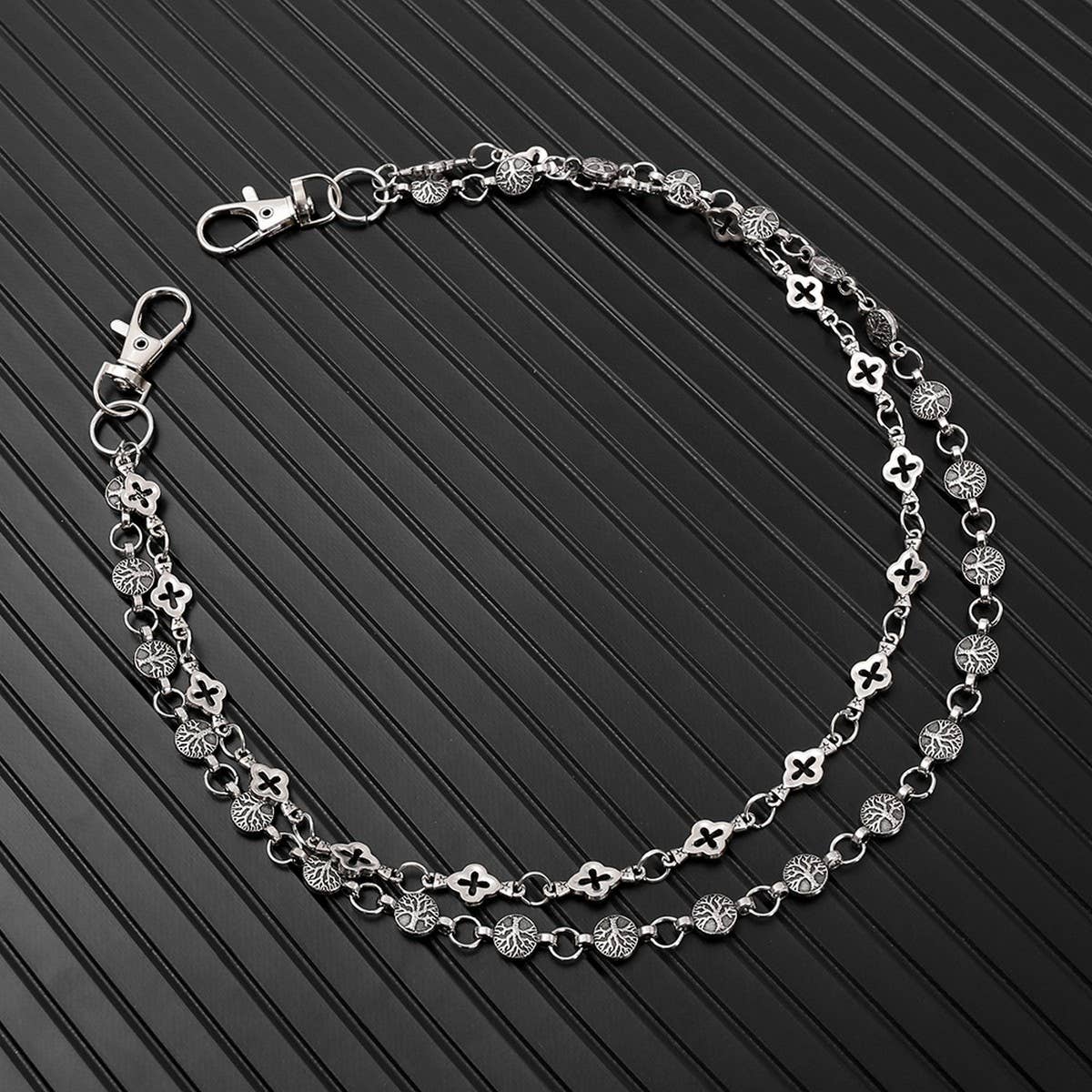 PERSONALIZED PUNK DARK DOUBLE LAYER TROUSER CHAIN_CWMM4892