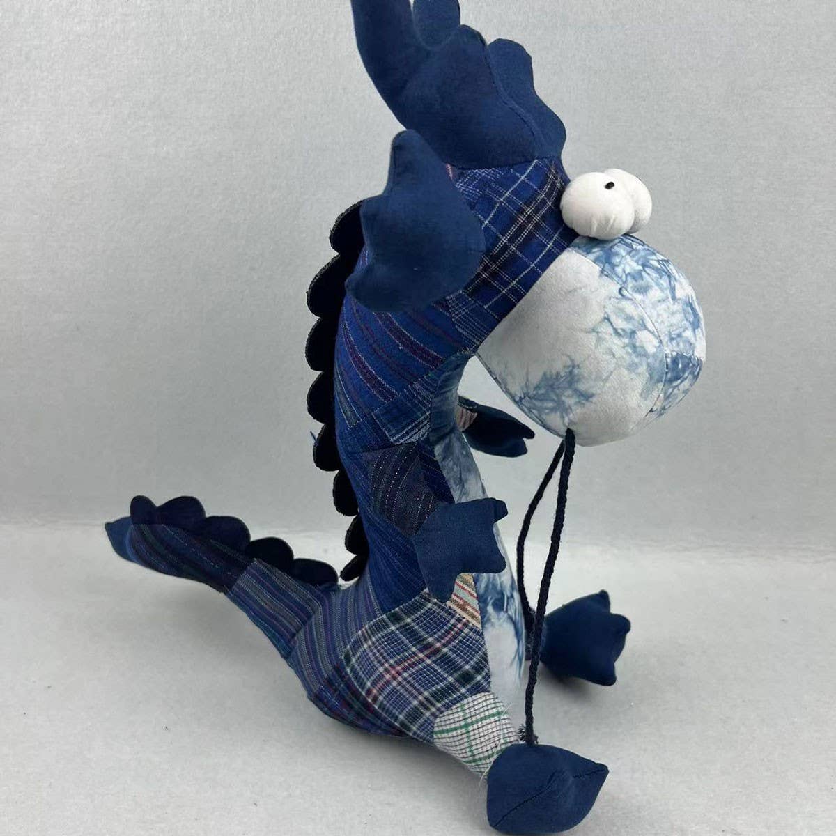 HANDMADE INDIGO PATCHWORK ANIMAL DOLL_CWMM6024