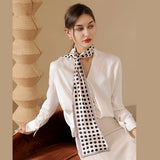 DOT PRINT SQUARE NECK SATIN SCARFS HEAD SCARF_CWASC0244