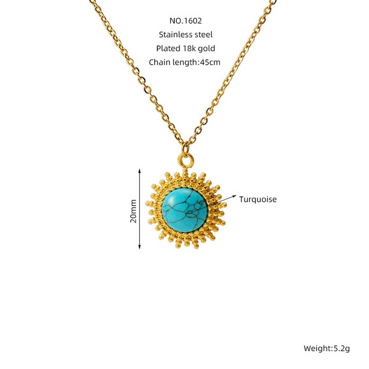 Vintage Turquoise Necklace Titanium Steel Clavicle Chain