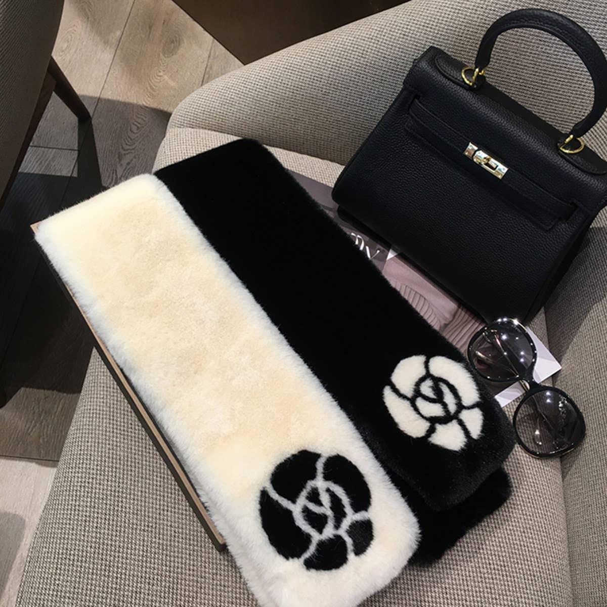 FAUX RABBIT FUR SCARF CHIC WARM WINTER NECK WRAP_CWASC1236