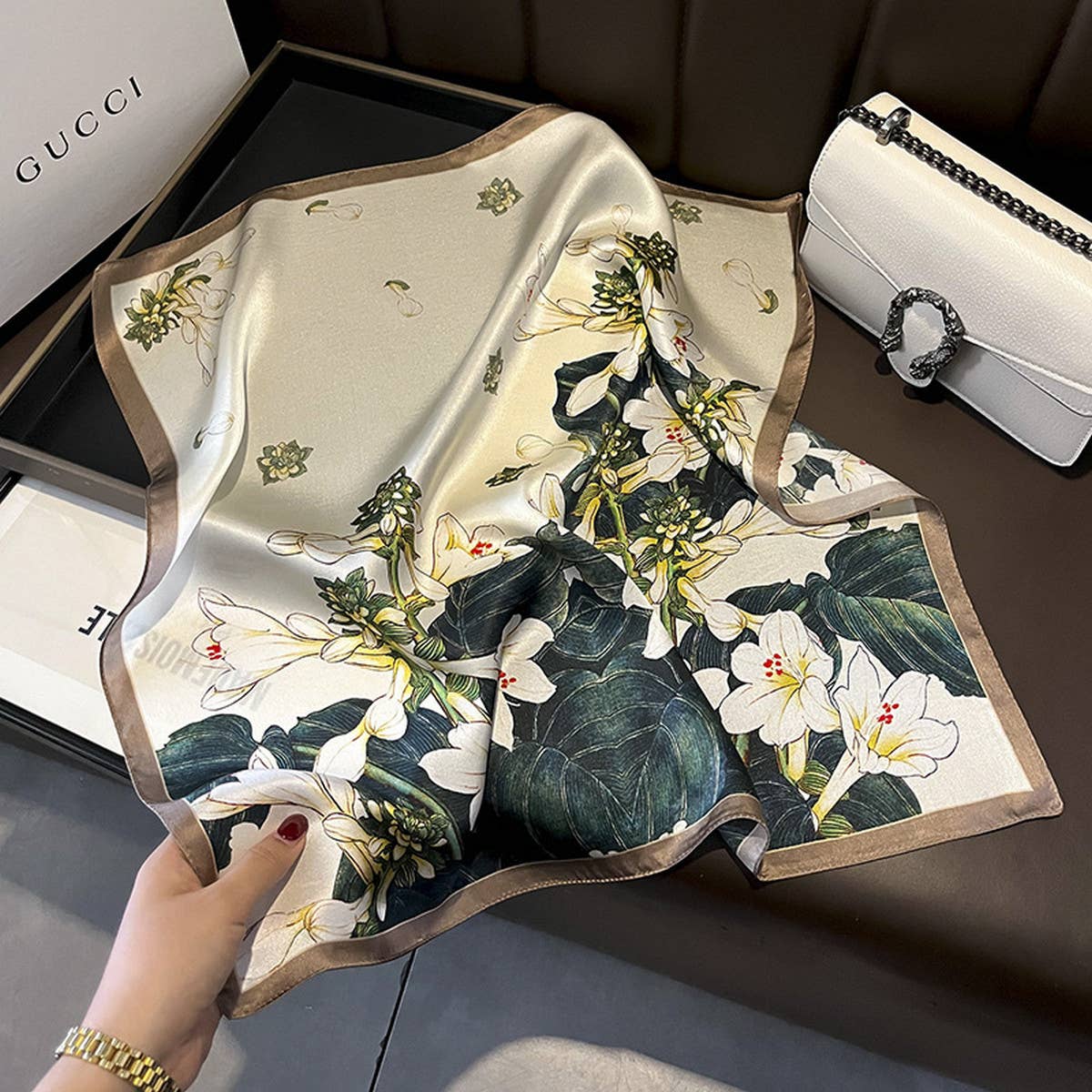 SILK SCARF FOR WOMEN VERSATILE SPRING SUMMER_CWASC0543